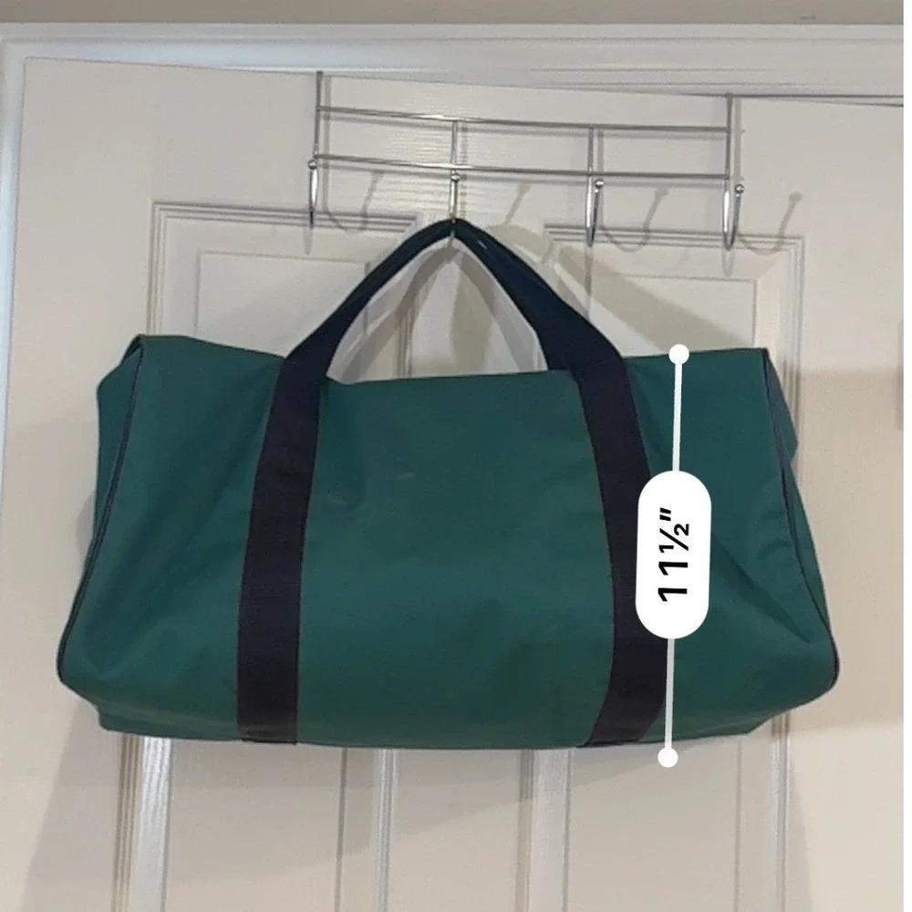 Vintage Guys Snacks Duffel Bag Green Canvas Advertising Weekender Gym Bag 18.5in